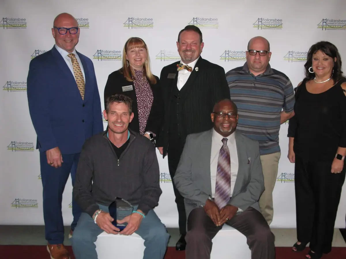 Tom receiving the Follansbee Chamber of Commerce award